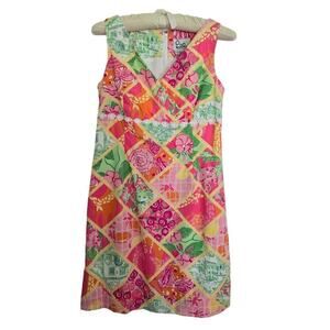 Lilly Pulitzer Women's White Label Vintage Mixed Print Mini Dress Size 4
